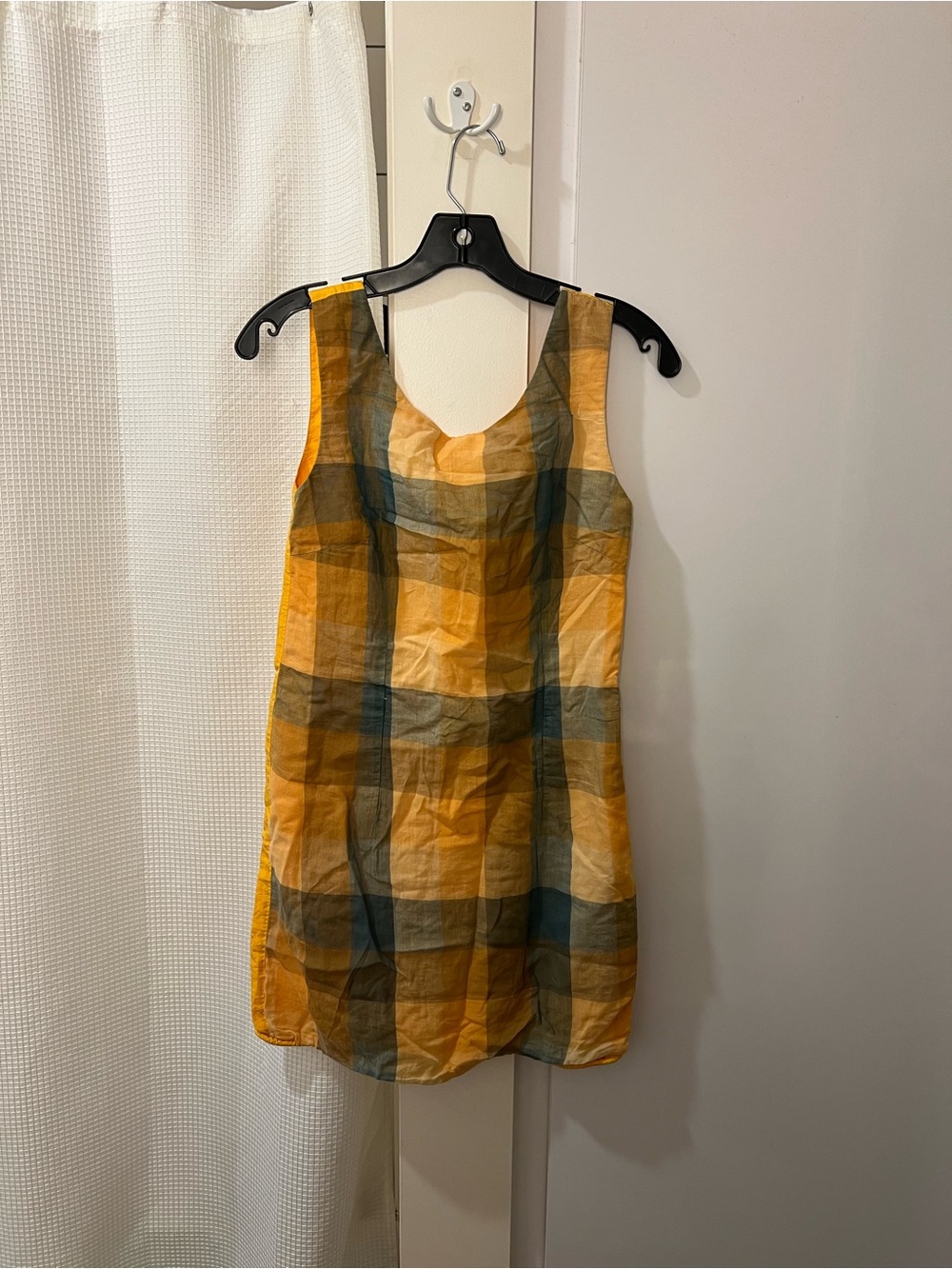 Lorick Size 4 Women’s Sleeveless Yellow Plaid Shift Dress